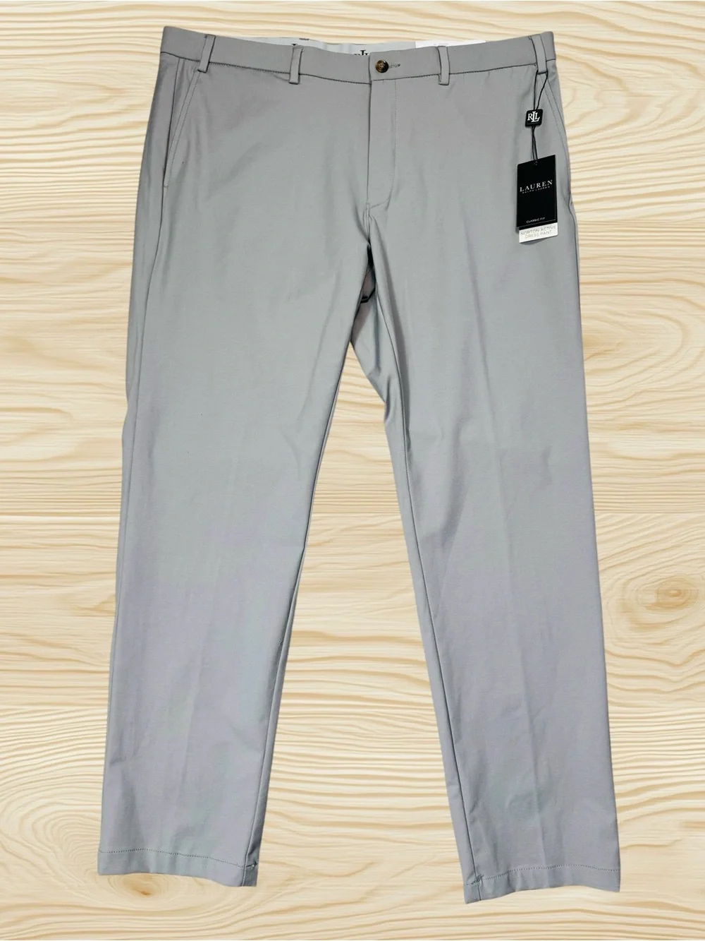 NWT New Ralph Lauren Norton Active Narraganse Heather Grey Pants Size 38 x 30